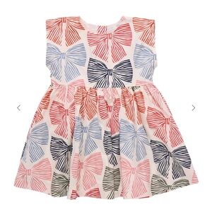 NWT Pink Chicken Adaline Bow Print Dress 3T